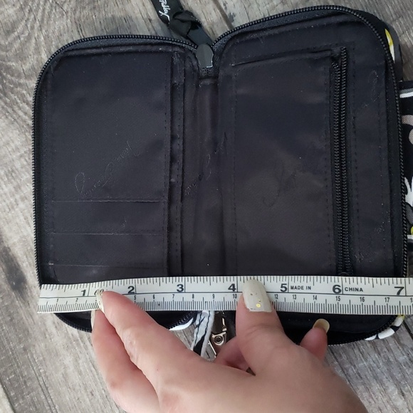 Vera Bradley Zip around wallet Baroque black yellow white floral - Picture 10 of 12